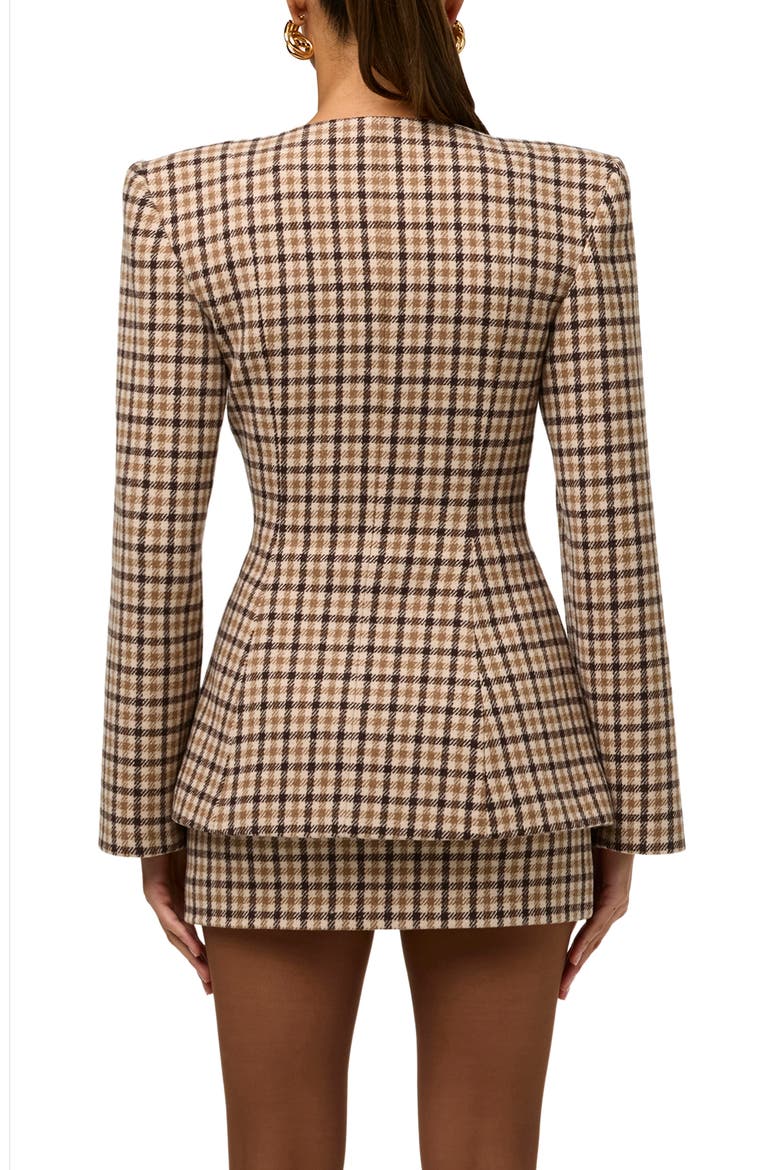 Micro Plaid Fitted Blazer, Alternate, color, SIENNA MICRO PLAID