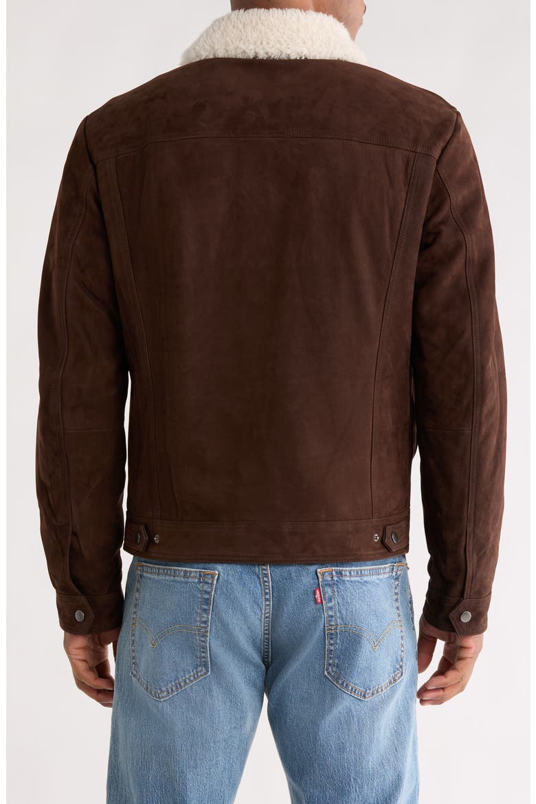 x Beckham Mordy Suede & Genuine Shearling Jacket, Alternate, color, OPEN BROWN
