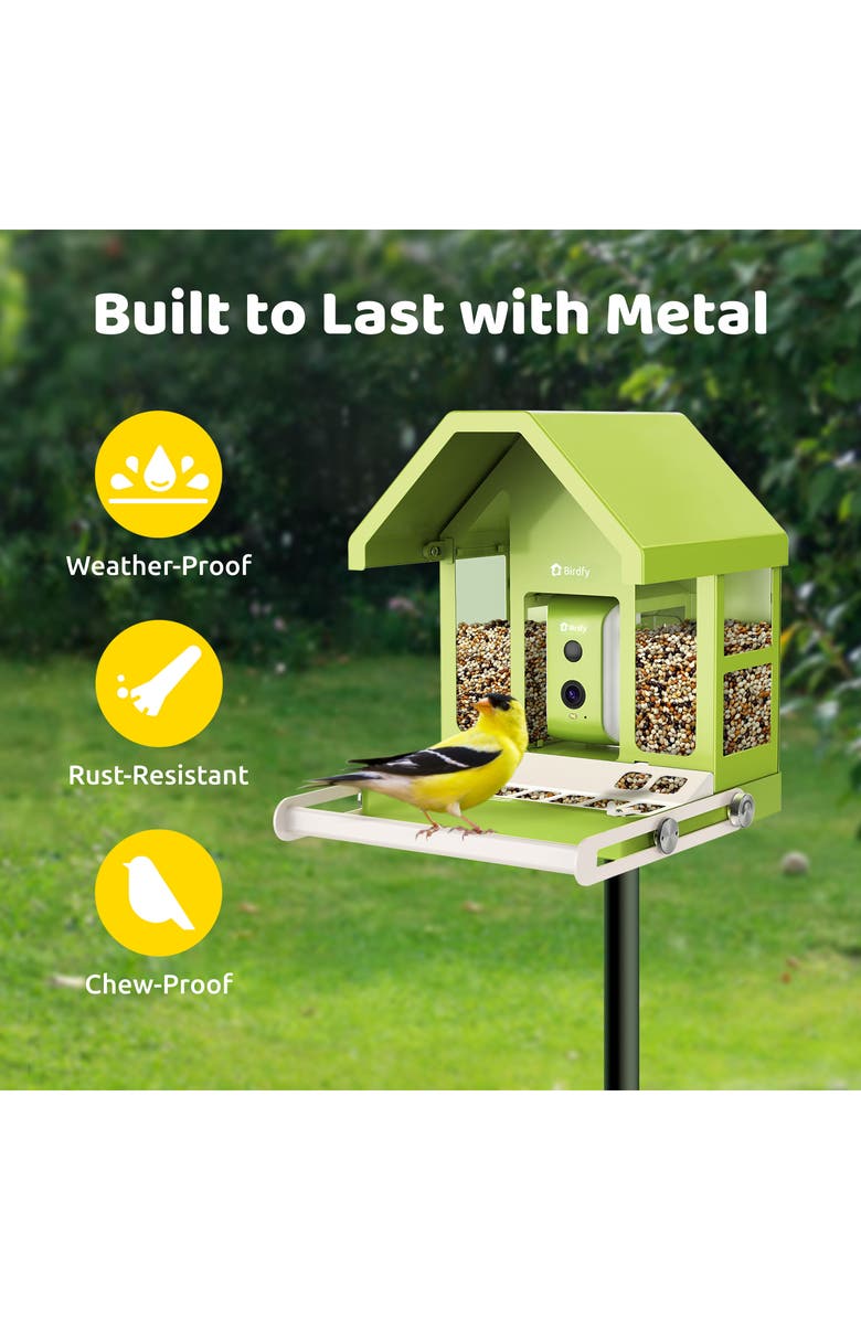 Birdfy Smart Metal Bird Feeder Lite with Camera, Alternate, color, Green