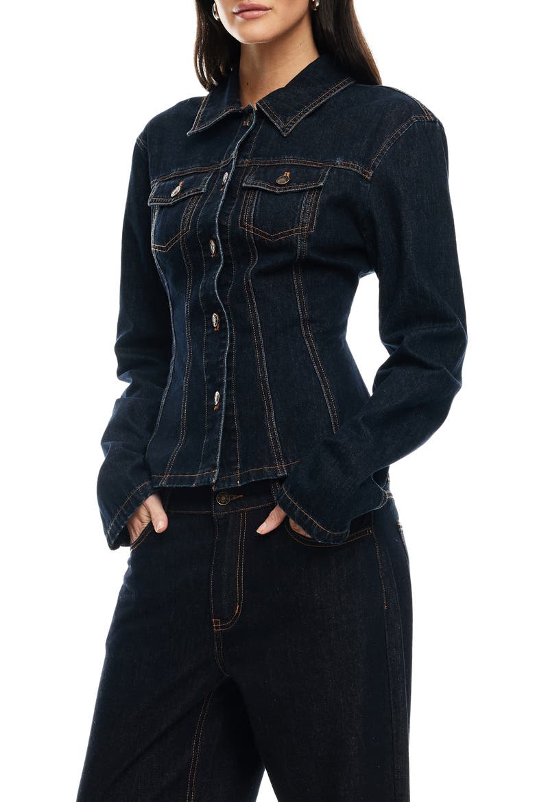 Rider Denim Jacket, Main, color, DARK DENIM