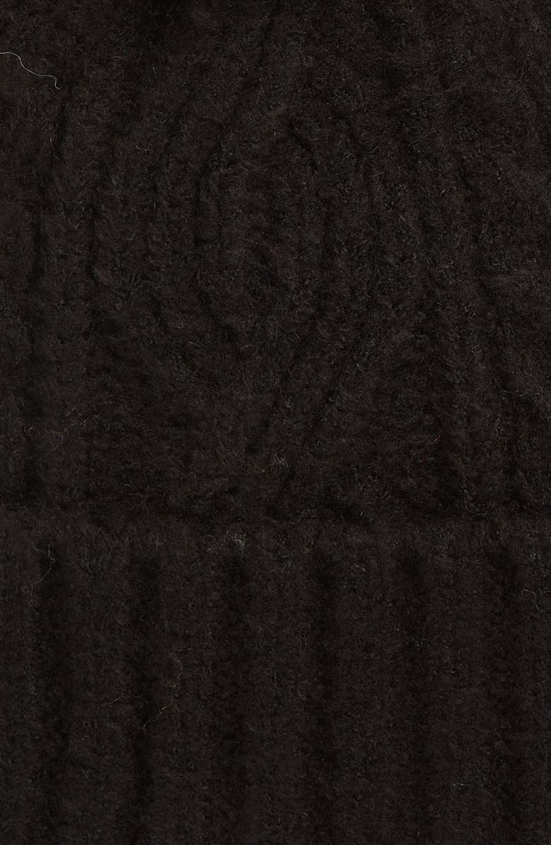 Treasure & Bond Cable Stitch Pom Beanie, Alternate, color, Black