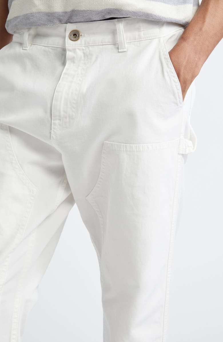 Eleventy Stretch Cotton Carpenter Pants, Alternate, color, 01 White