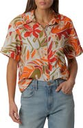 KUT from the Kloth Aida Stretch Cotton Blend Short Sleeve Button-Up Top