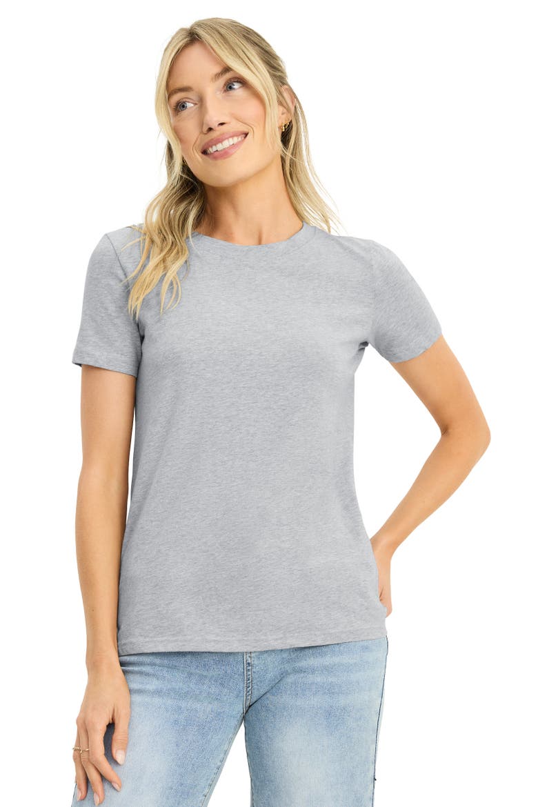 Women's Organic Cotton Stretch Short Sleeve Tee, Main, color, Light Grey Heather