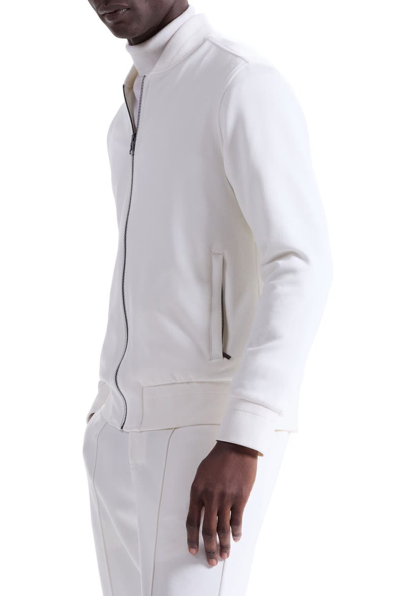 Soft Touch Knit Reversible Bomber Jacket, Alternate, color, CHALK