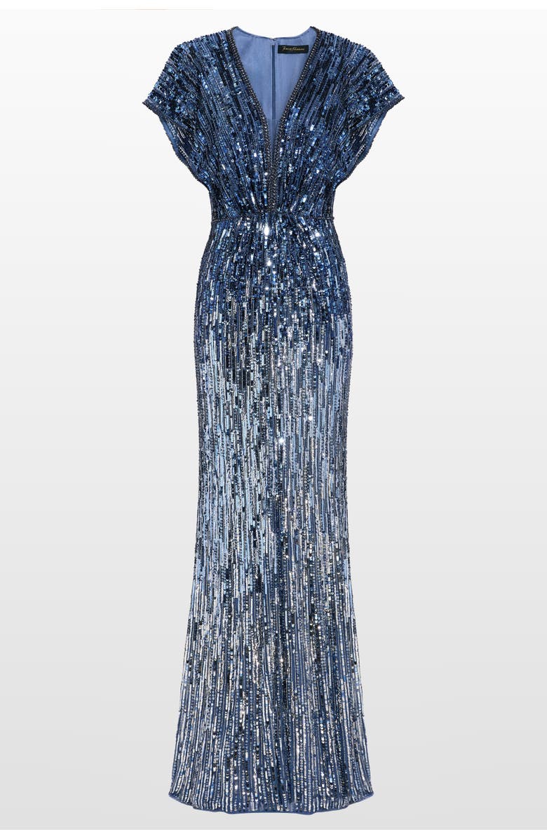 Jenny Packham Dusk Dress, Main, color, Denim