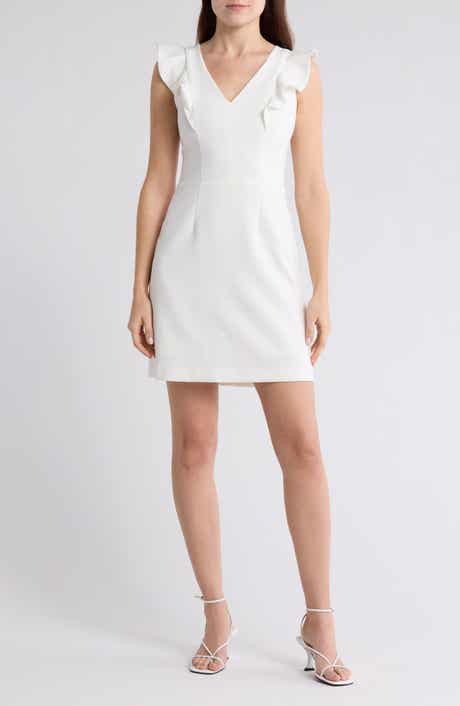 French Connection Whisper Ruffle Cap Sleeve A-Line Minidress