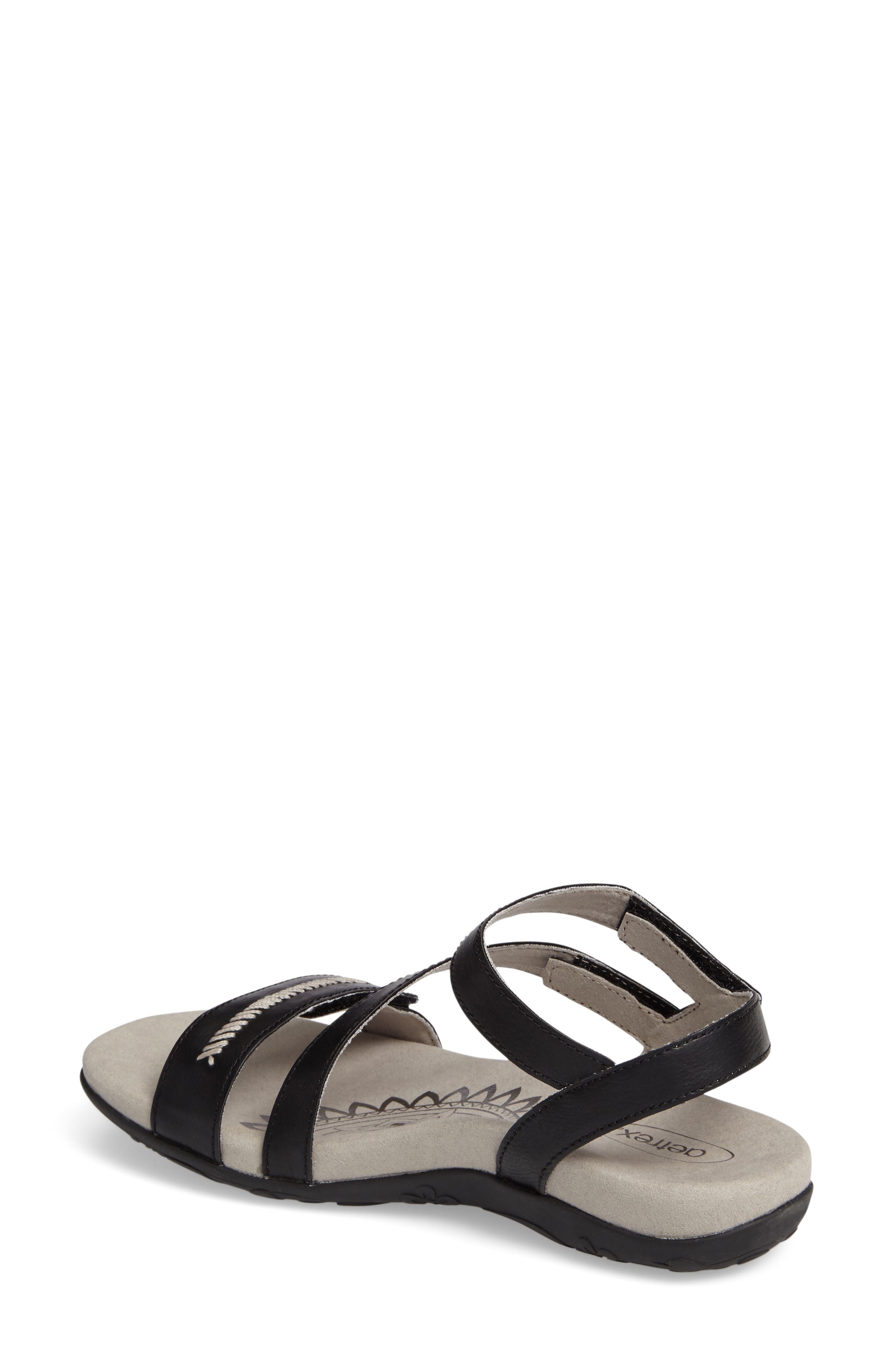 Gabby Sandal, Alternate, color, BLACK LEATHER
