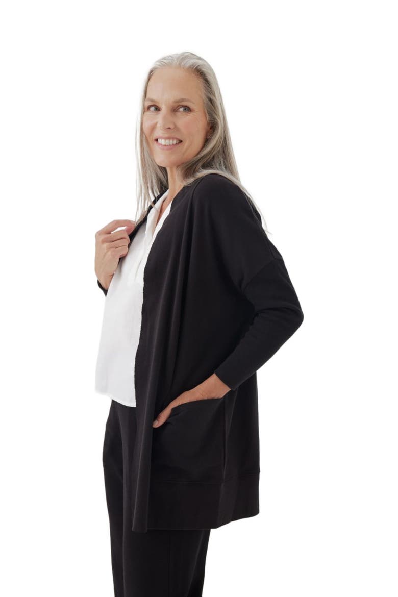 Organic Cotton Airplane Cardigan, Alternate, color, Black