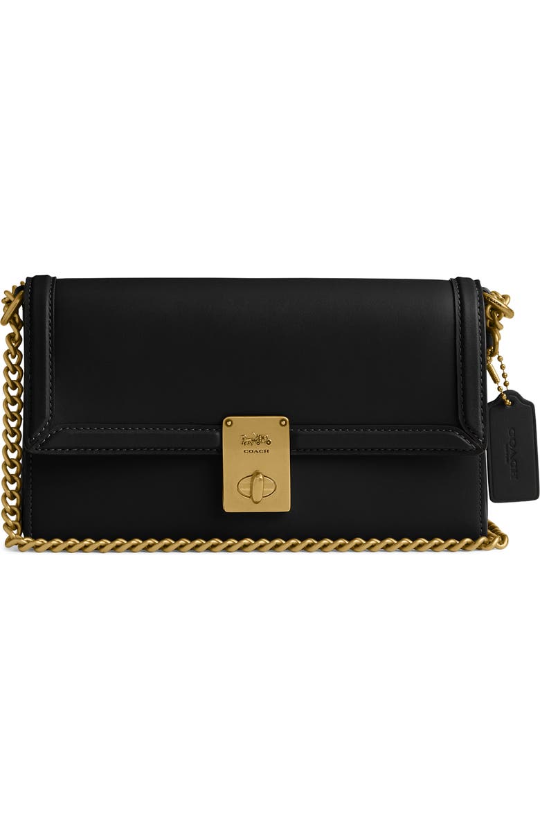 COACH Hutton Box Leather Shoulder Bag, Main, color,