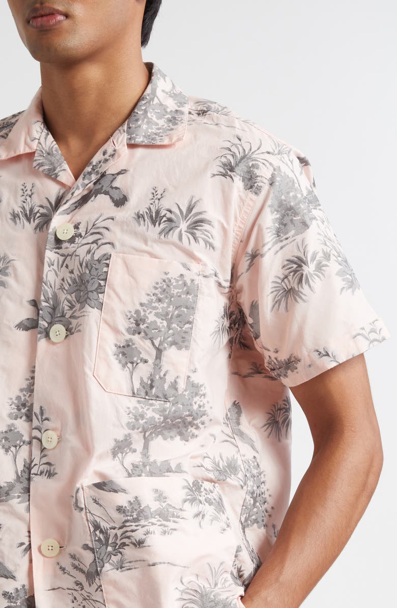 BEAMS Beach Print Camp Shirt, Alternate, color, 30 Pink