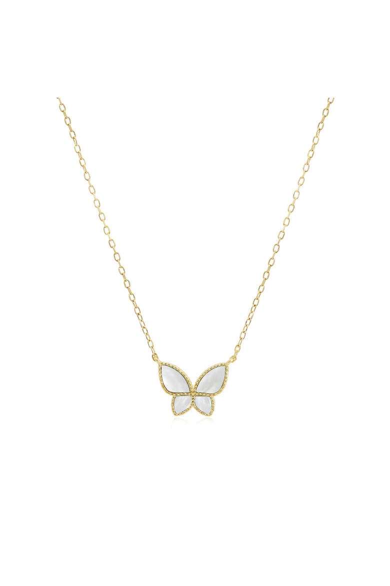 Mother of Pearl Butterfly Necklace, Main, color, Mother of Pearl