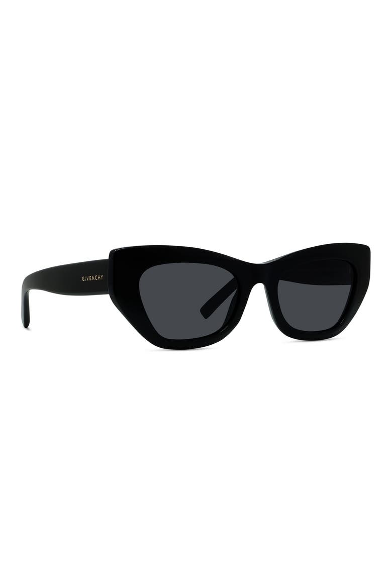 City 54mm Cat Eye Sunglasses, Alternate, color, SHINY BLACK / SMOKE