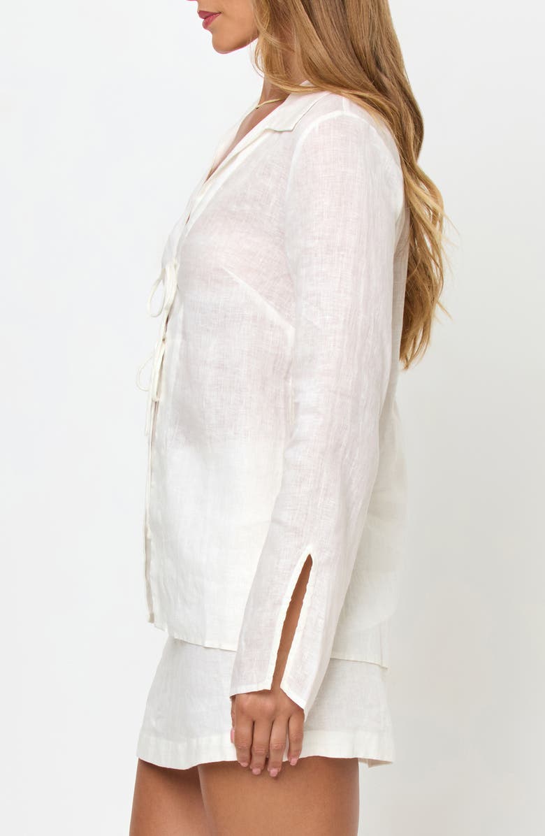 LSPACE Venice Tie Front Cotton Cover-Up Shirt, Alternate, color, 