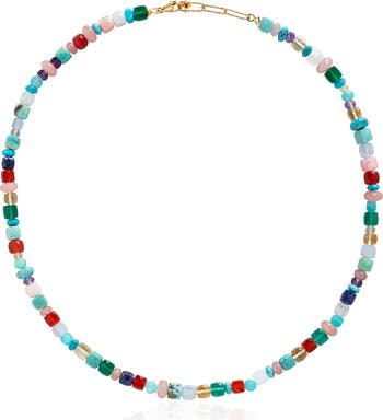 【Monica Vinader】Amulet Freedom ネックレス Monica Vinader Freedom Beaded Gemstone Necklace | Nordstrom