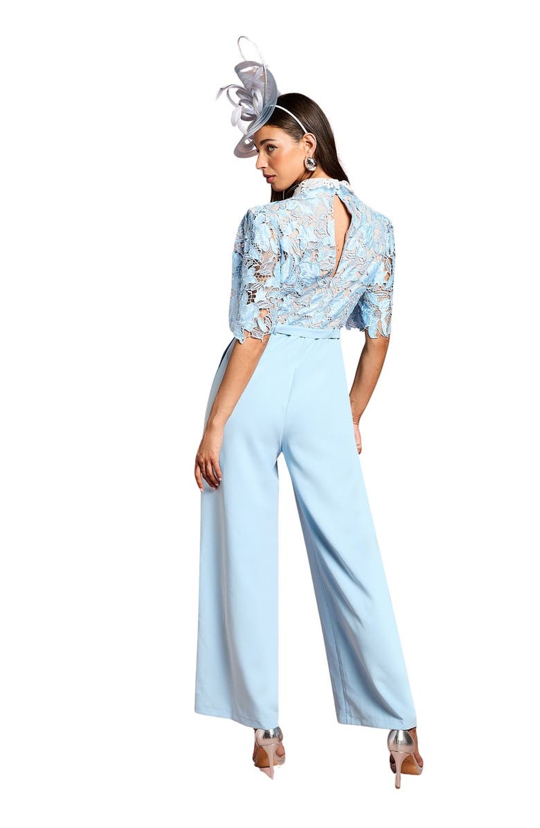 Coast Collared Lace Short Sleeve Jumpsuit, Alternate, color, Pale Blue