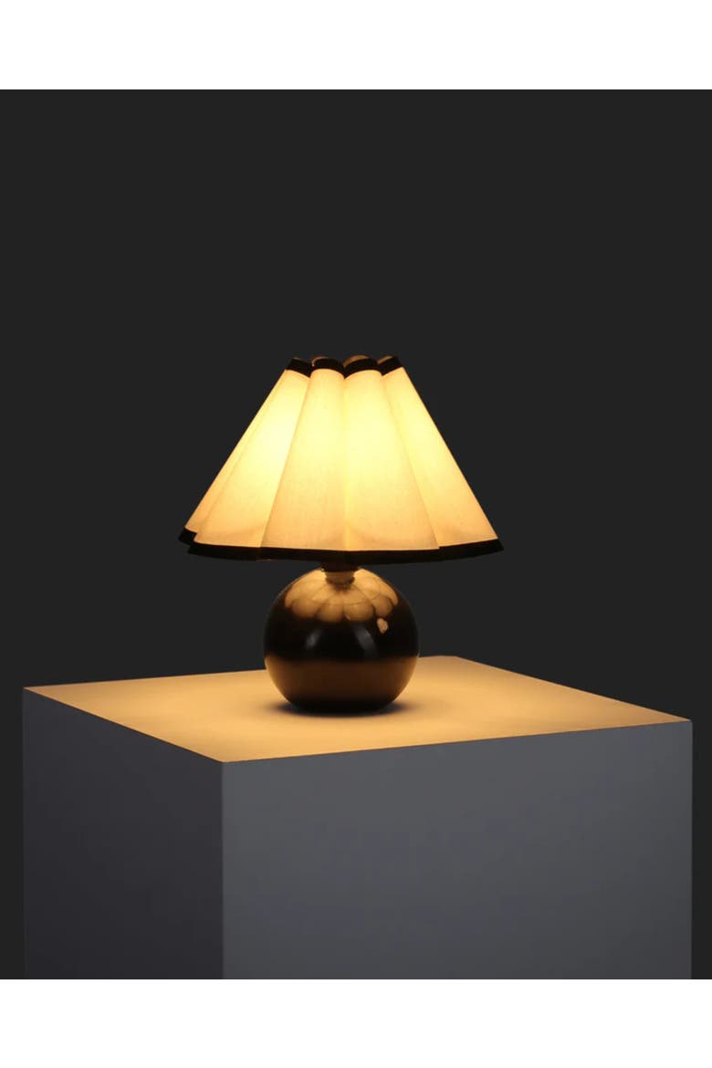Blair 10" LED Midcentury Table Lamp With Black Marble Base, Alternate, color, Polished Black