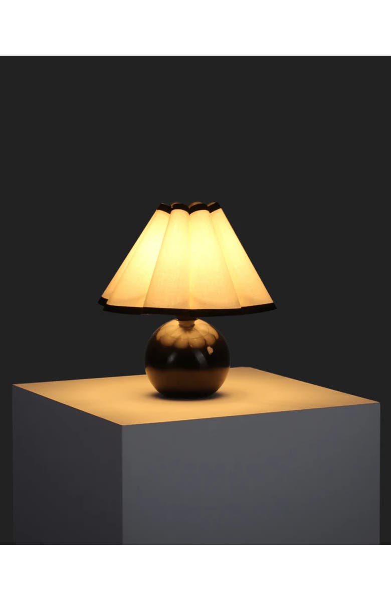 Brightech Blair 10" LED Midcentury Table Lamp With Black Marble Base, Alternate, color, Polished Black