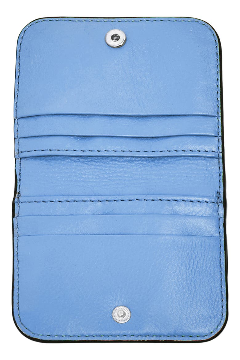Pucker Up Leather Card Case, Alternate, color, PURE BLUE