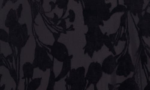 Vince Camuto Velvet Flocked Mesh Dress In Black