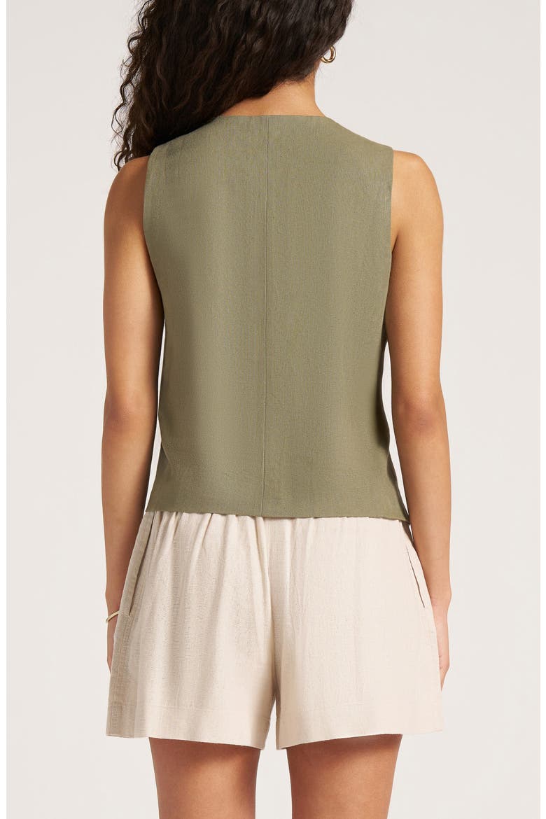 Davenport Linen Blend Vest, Alternate, color, OLIVE