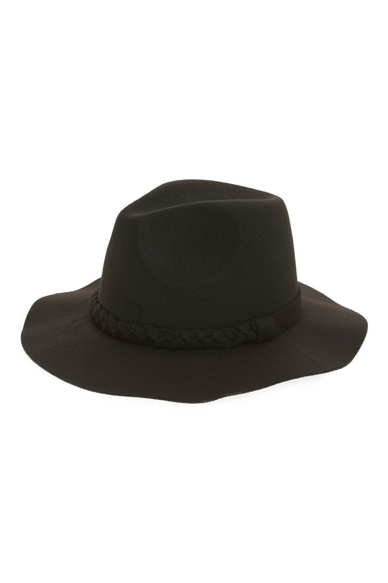 Capelli of New York Floppy Brim Fedora, Main, color, BLACK