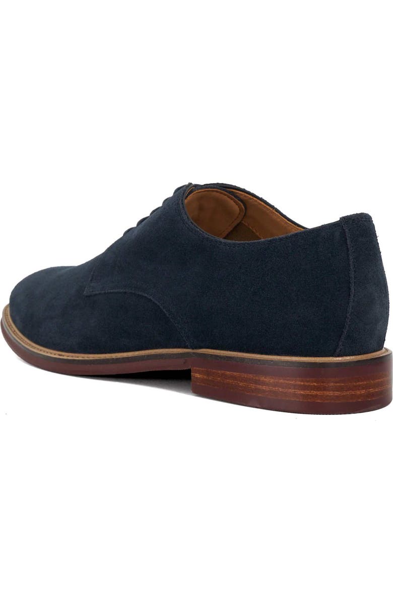 Dune London Stanley Suede Plain Toe Derby, Alternate, color, Navy