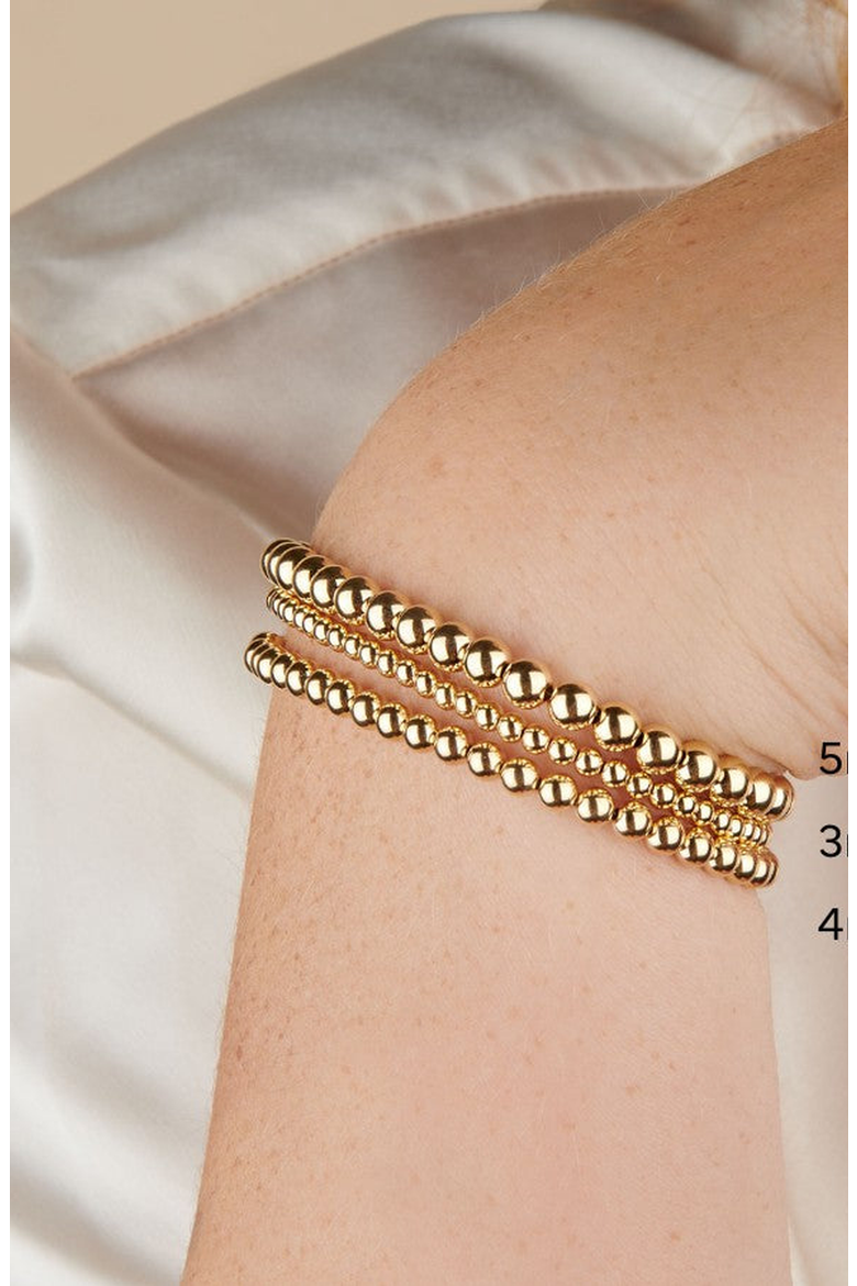 Shimmer 14K Gold Filled Bead Bracelet, Alternate, color, 7"/4mm