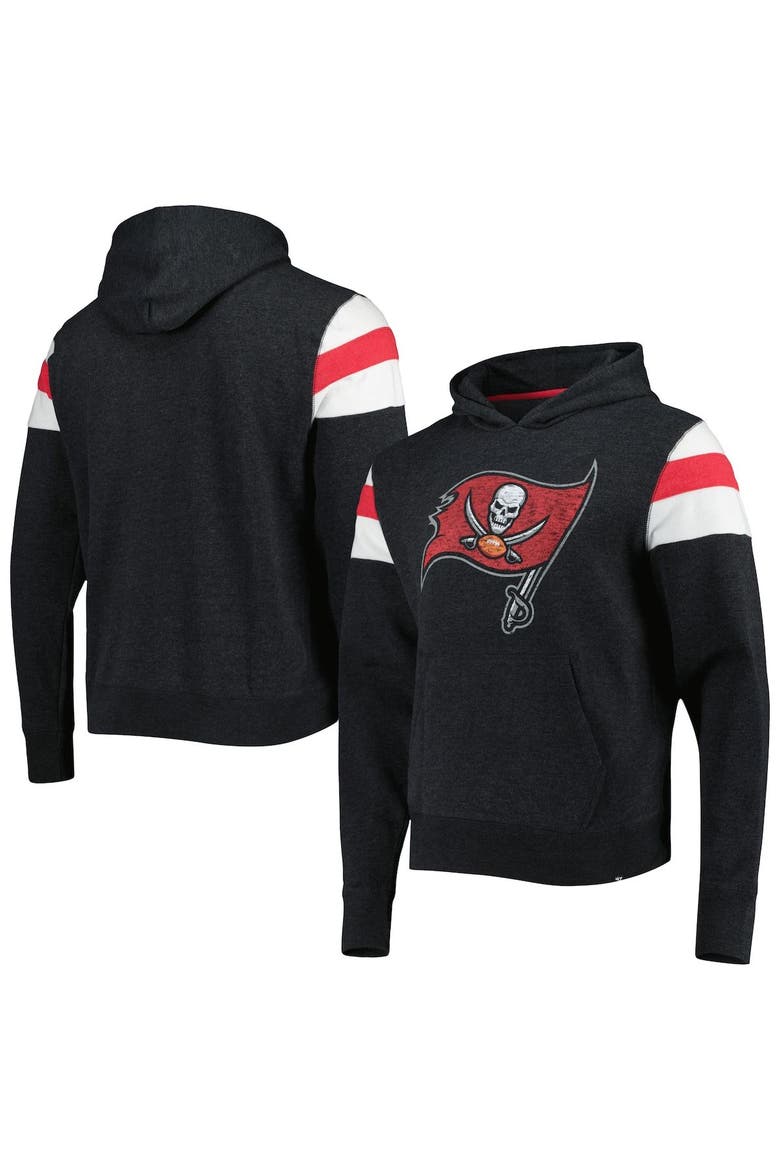 Men's '47 Heathered Black Tampa Bay Buccaneers Premier Nico Pullover Hoodie, Main, color, Black