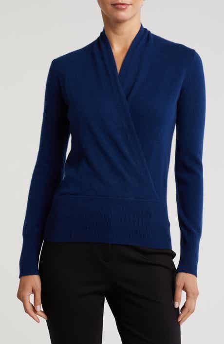 Sofia Cashmere Cashmere Faux Wrap Sweater