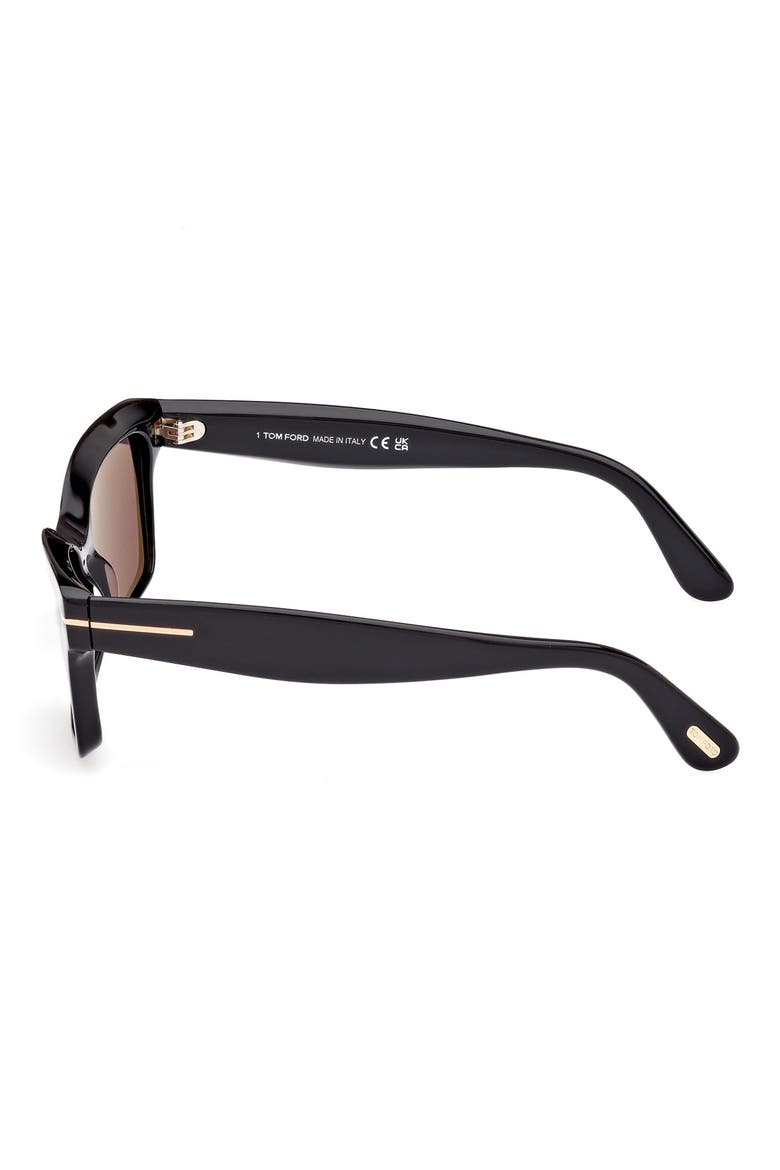 Mikel 54mm Square Sunglasses, Alternate, color, SHINY BLACK / SMOKE
