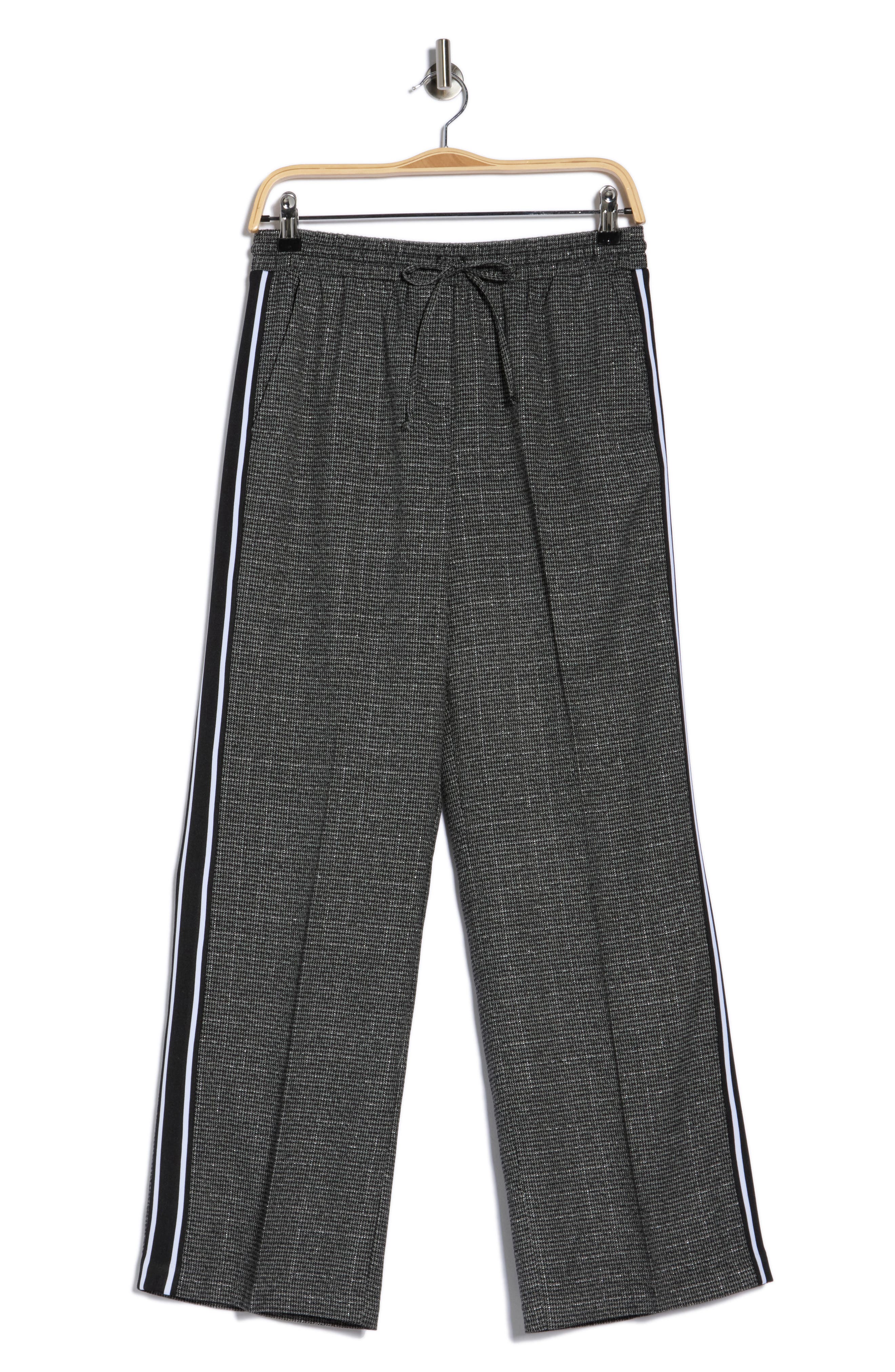 Nicole Miller Ava Houndstooth Pants In Black