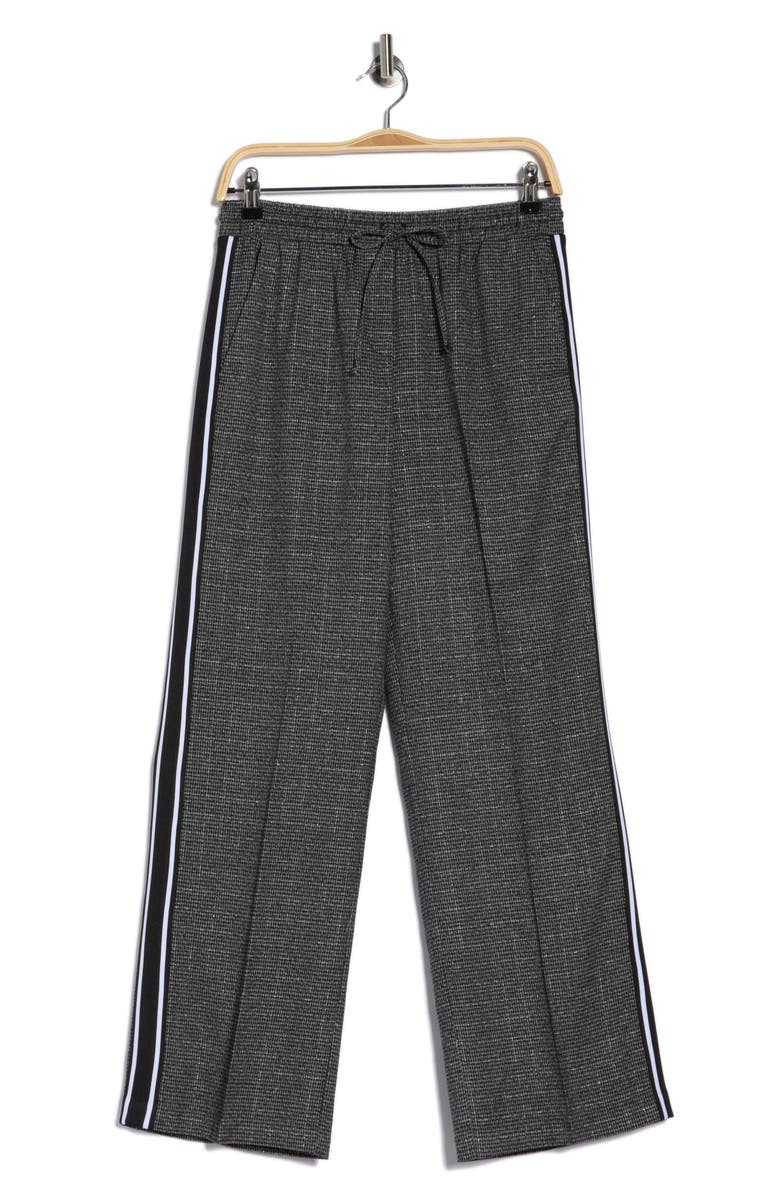 Nicole Miller Ava Houndstooth Pants, Main, color, Graphite Grey Lurex