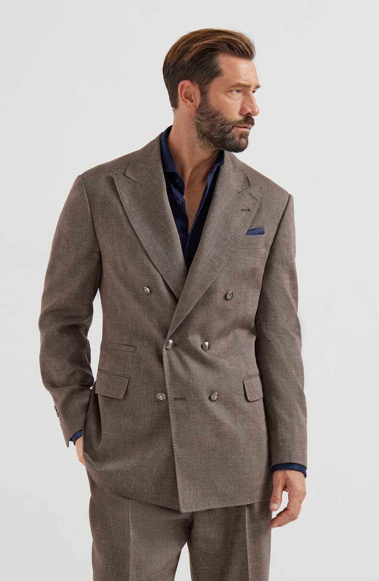 Brunello Cucinelli Chevron blazer, Alternate, color, Hazelnut