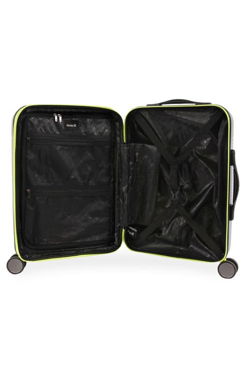Hurley Torx 21-inch Spinner Suitcase In Light Grey/neon