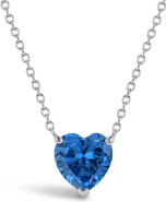 In Season Jewelry Prong CZ Birthstone Heart Necklace