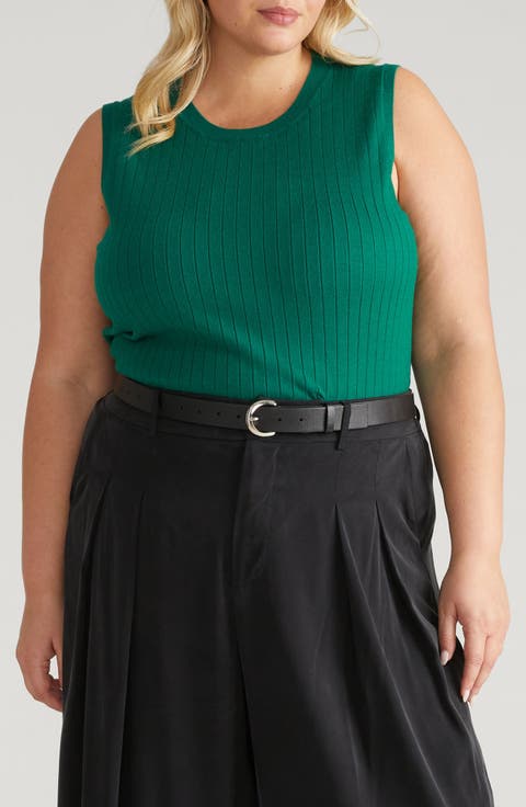 Workwear Rib Sweater Vest (Plus)