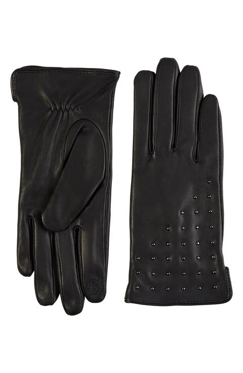 Bias Studded Leather Gloves