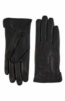 Bruno Magli Bias Studded Leather Gloves