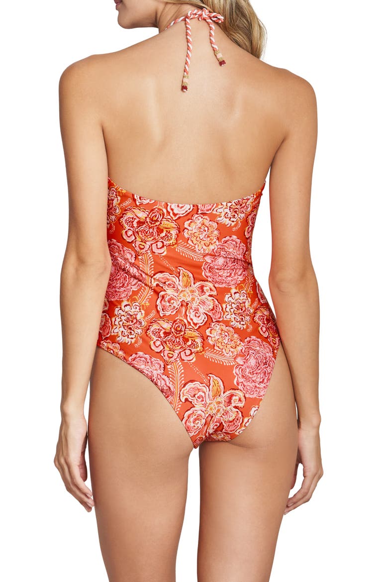 Cutout One-Piece Swimsuit, Alternate, color, MANDARIN TANGERINE