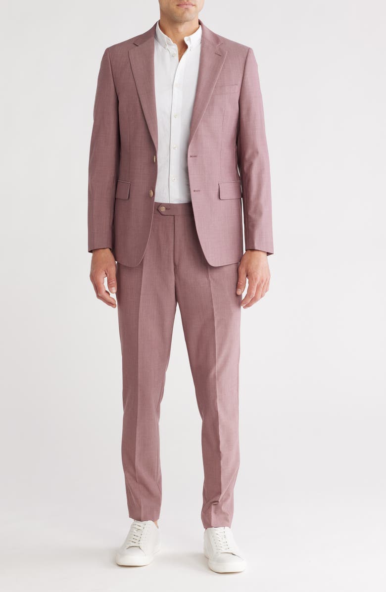 Original Penguin Mauve Wool Blend Suit, Main, color, 