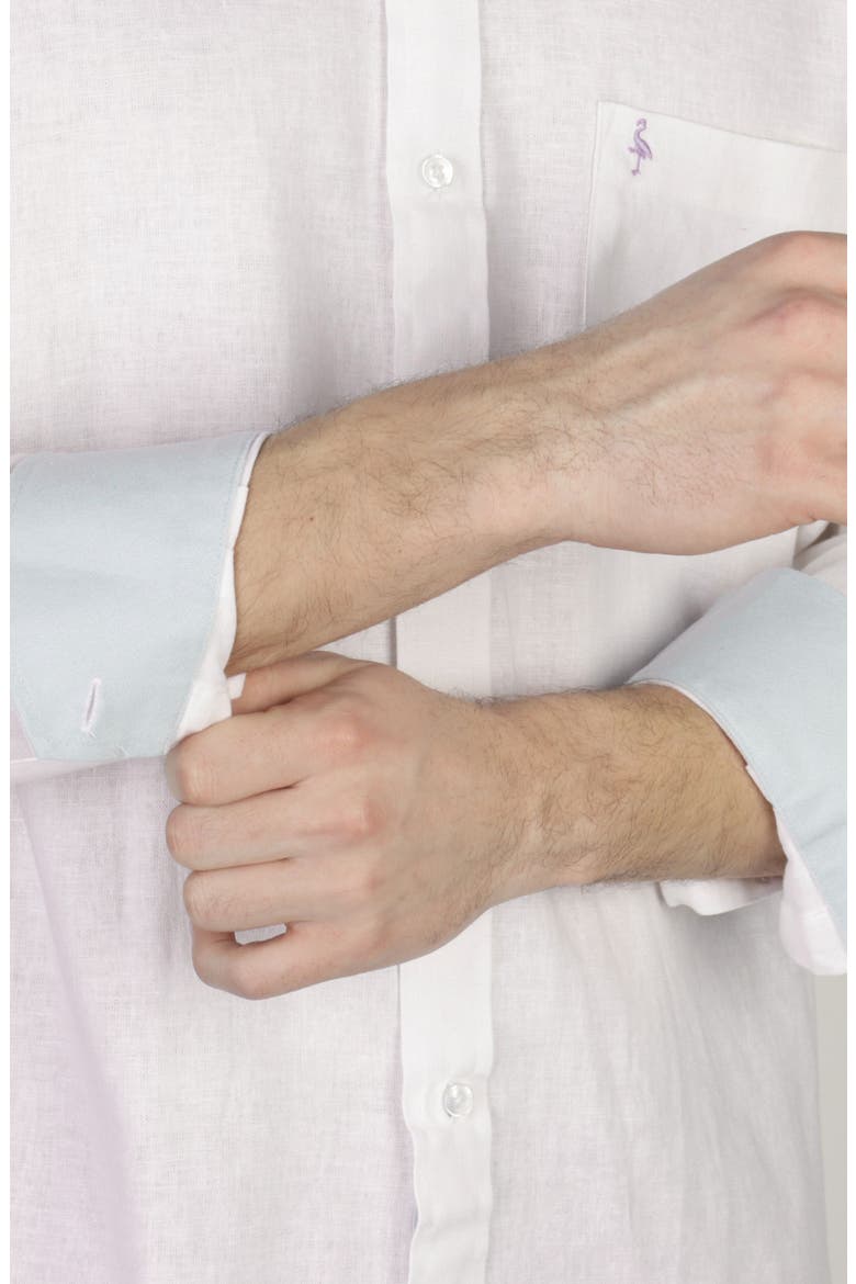 Linen Blend Shirt, Alternate, color, WHITE DOVE