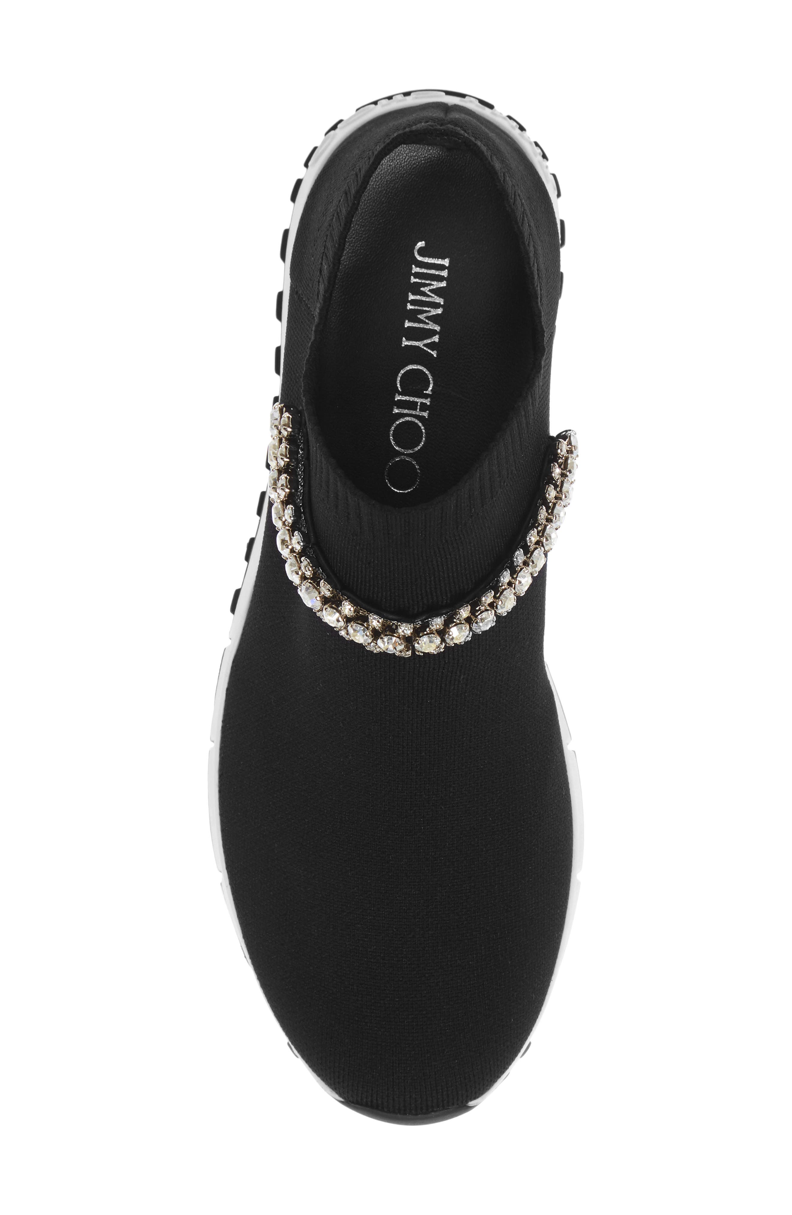 Verona Crystal Embellished Knit Sneaker, Alternate, color, BLACK/ CRYSTAL
