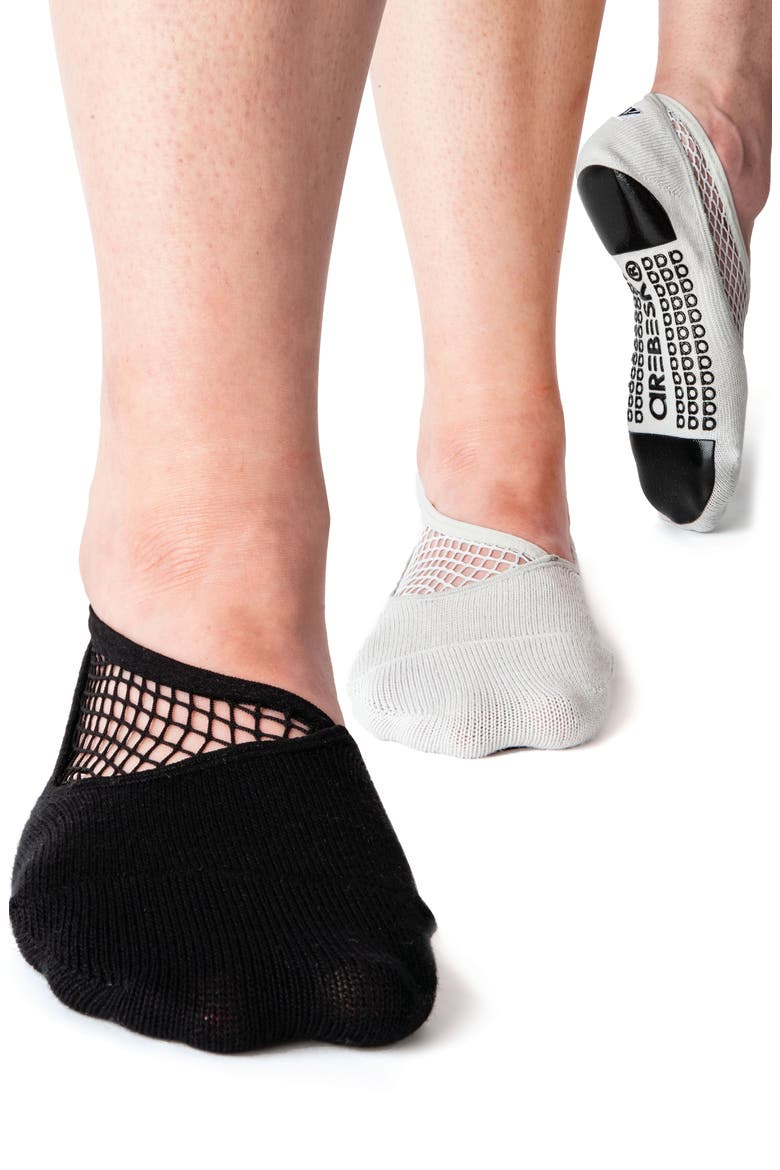 Boxerella 2-Pack No-Slip Closed Toe Socks, Main, color, BLACK - GRAY