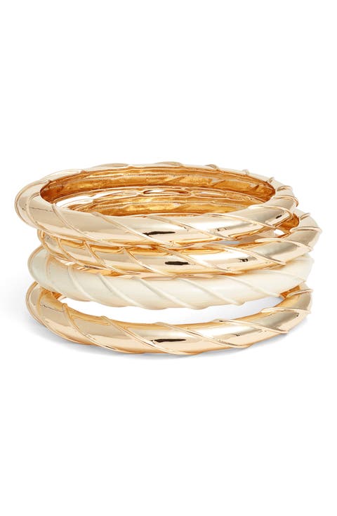 Set of 4 Twist Bangle Bracelets