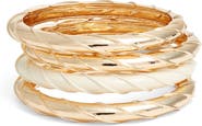 Open Edit Set of 4 Twist Bangle Bracelets