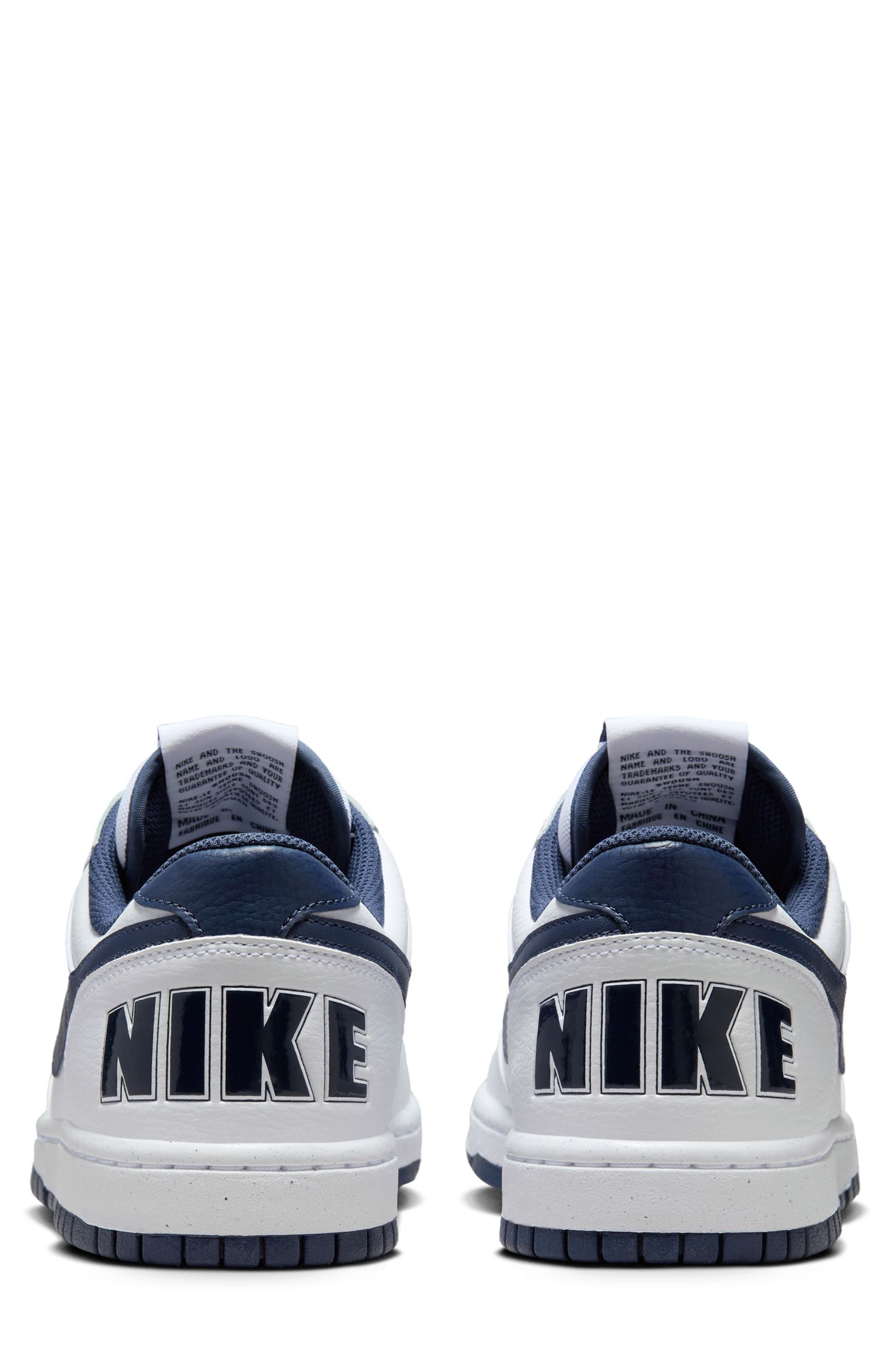Nike Big Nike Low Basketball Sneaker, Alternate, color, White/ Midnight Navy