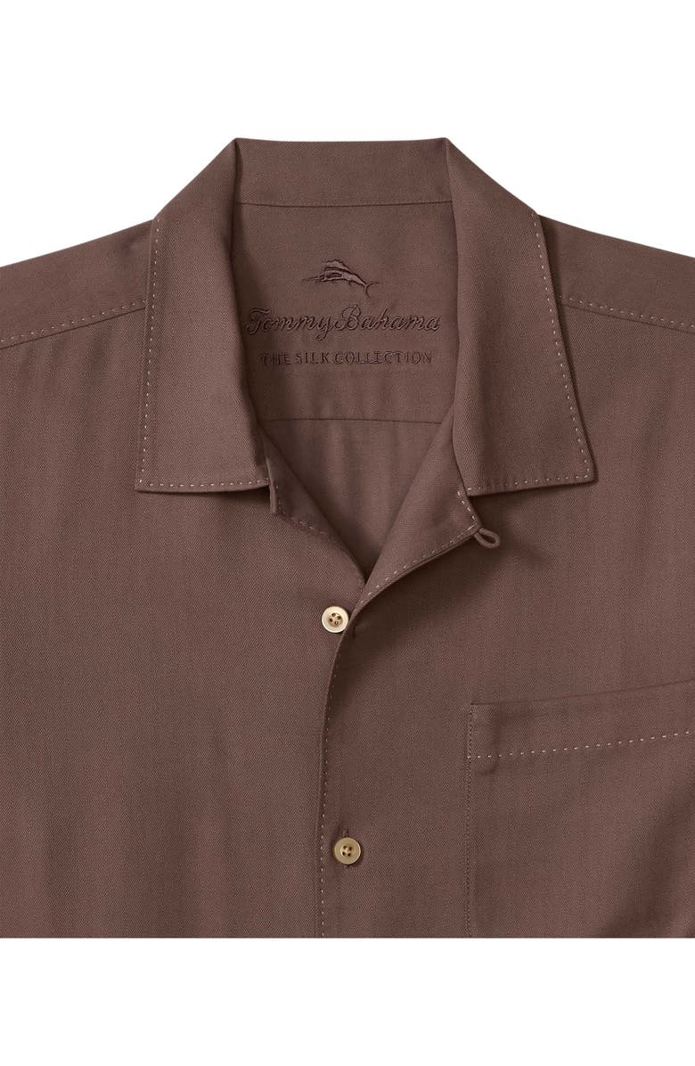 Tommy Bahama Harbor Luxe Silk Camp Shirt, Alternate, color, Desert Plum