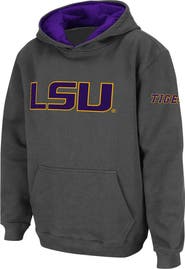 STADIUM ATHLETIC Youth Stadium Athletic Charcoal LSU Tigers Big Logo Pullover Hoodie