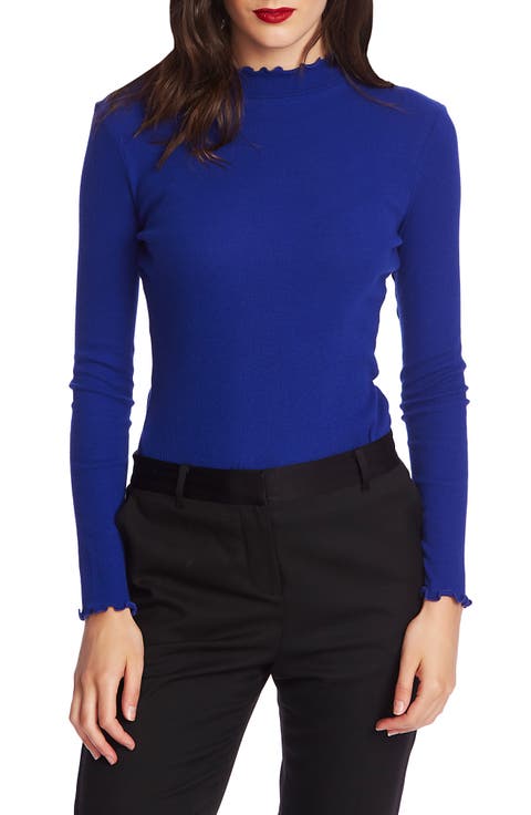 Lettuce Edge Mock Neck Top